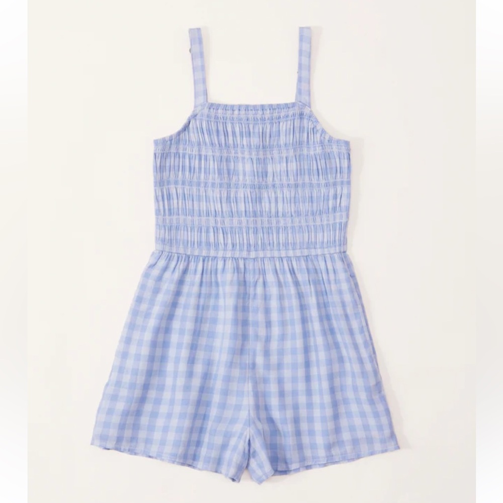 Abercrombie Kids Light Blue Smocked Romper
